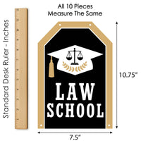 Law School Grad - Hanging Vertical Paper Door Banners - Future Lawyer Graduation Party Wall Decoration Kit - Indoor Door Decor