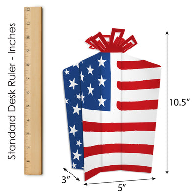 Stars & Stripes - Table Decorations - Memorial Day, 4th of July and Labor Day USA Patriotic Party Fold and Flare Centerpieces - 10 Count