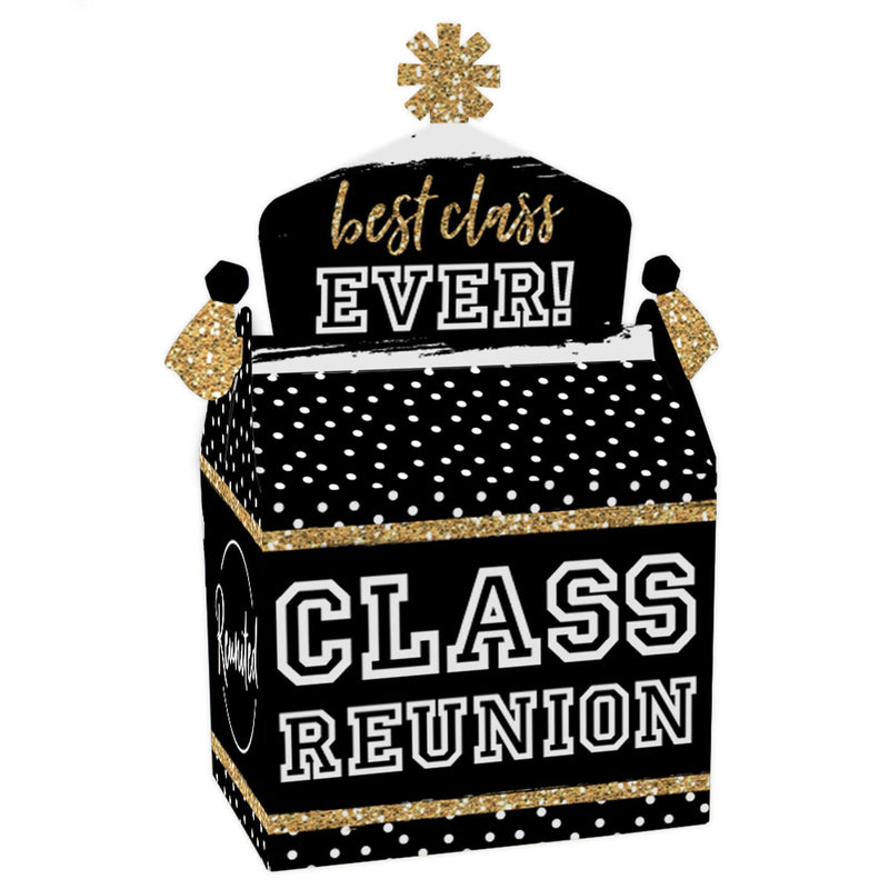 Reunited - Treat Box Party Favors - School Class Reunion Party Goodie Gable Boxes - Set of 12