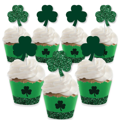 St. Patrick's Day - Cupcake Decoration - Saint Patty's Day Party Cupcake Wrappers and Treat Picks Kit - Set of 24