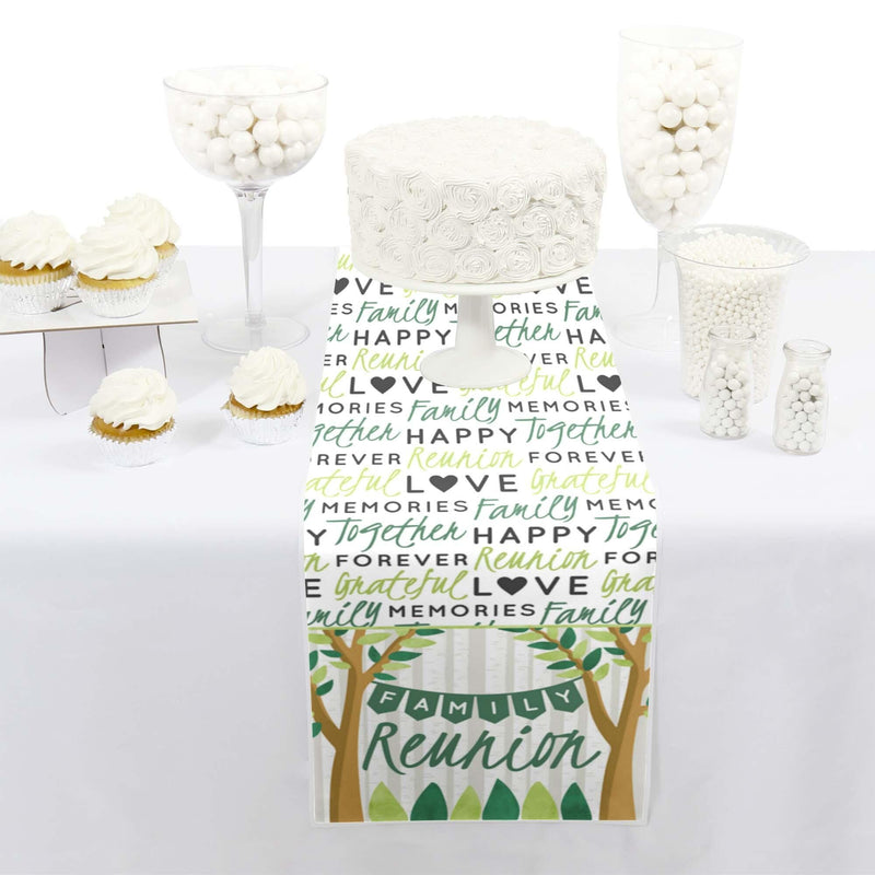Family Tree Reunion - Petite Family Gathering Party Paper Table Runner - 12" x 60"