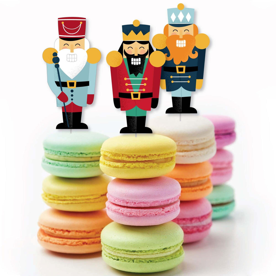 Christmas Nutcracker - Dessert Cupcake Toppers - Holiday Party Clear Treat Picks - Set of 24