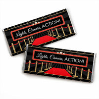 Red Carpet - Candy Bar Wrapper Movie Night Party Favors - Set of 24