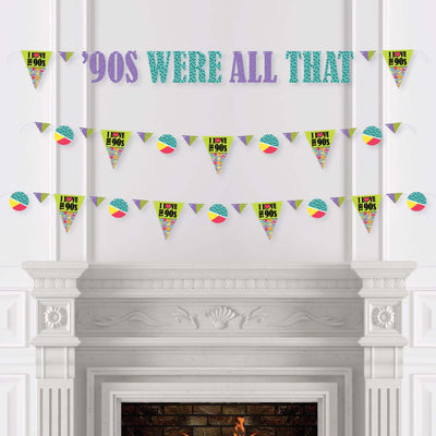 90's Throwback - 1990's Party Letter Banner Decoration - 36 Banner Cutouts and '90s Were All That Banner Letters