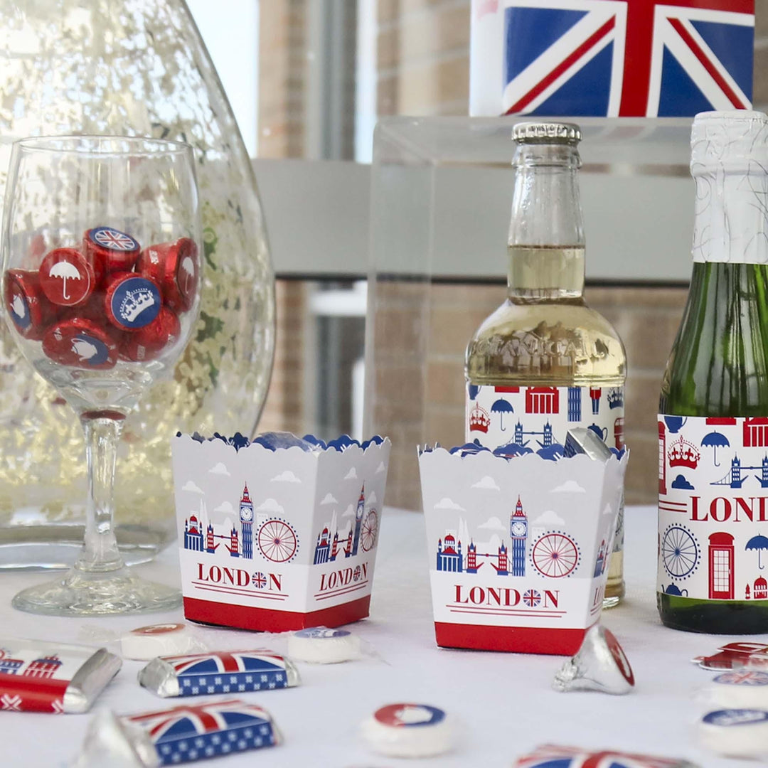 Cheerio, London - Party Mini Favor Boxes - British UK Party Treat Candy Boxes - Set of 12