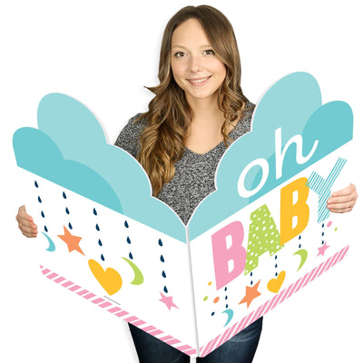 Colorful Baby Shower - Baby Shower Giant Greeting Card - Big Shaped Jumborific Card - 16.5 x 22 inches