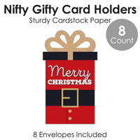 Jolly Santa Claus - Christmas Party Money and Gift Card Sleeves - Nifty Gifty Card Holders - Set of 8