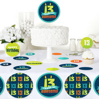 Boy 13th Birthday - Official Teenager Birthday Party Giant Circle Confetti - Party Decorations - Large Confetti 27 Count