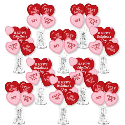 Conversation Hearts - Valentine's Day Party Centerpiece Sticks - Showstopper Table Toppers - 35 Pieces