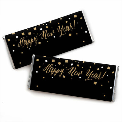 New Year's Eve - Gold - Candy Bar Wrappers New Year's Eve Favors - Set of 24