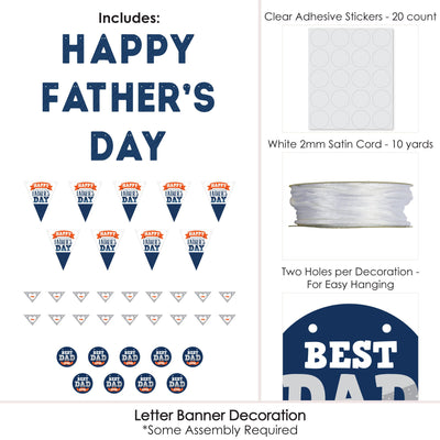 Happy Father's Day - We Love Dad Party Letter Banner Decoration - 36 Banner Cutouts and Happy Father's Day Banner Letters
