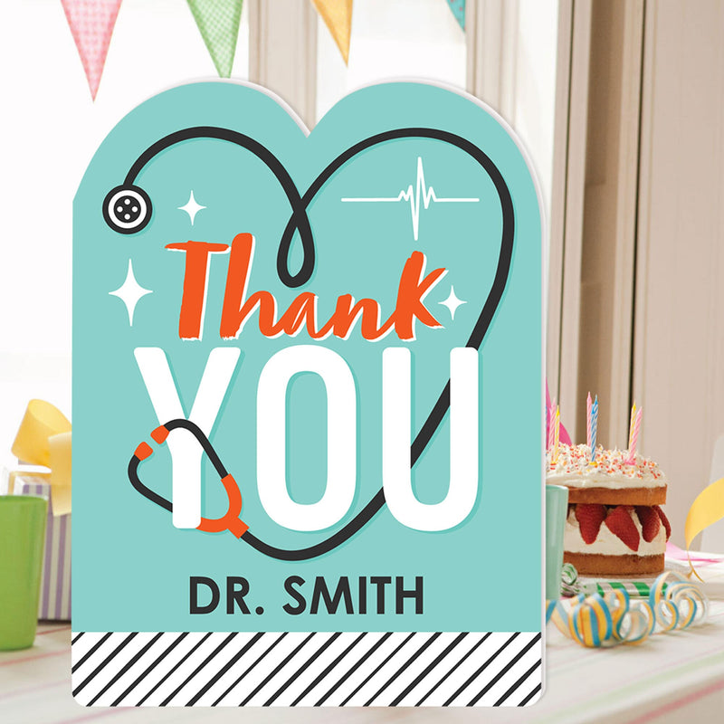 Thank You Doctors - Doctor Appreciation Week Giant Greeting Card - Personalized Big Shaped Jumborific Card - 16.5 x 22 inches