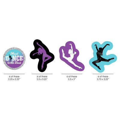 Must Dance to the Beat - Dance - DIY Shaped Birthday Party or Dance Party Cut-Outs - 24 ct