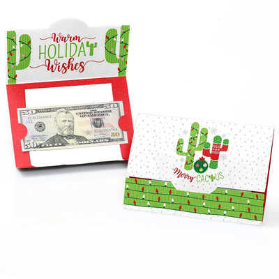 Merry Cactus - Christmas Cactus Party Money And Gift Card Holders - Set of 8