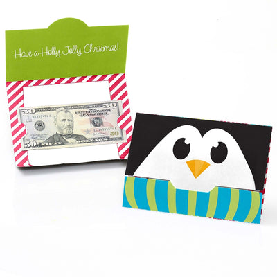 Holly Jolly Penguin - Set of 8 Holiday & Christmas Party Money And Gift Card Holders