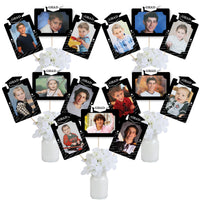 Graduation Cheers - Graduation Party Picture Centerpiece Sticks - Photo Table Toppers - 15 Pieces
