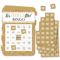 We Still Do - 50th Wedding Anniversary - Find the Guest Bingo Cards and Markers - Anniversary Party Bingo Game - Set of 18