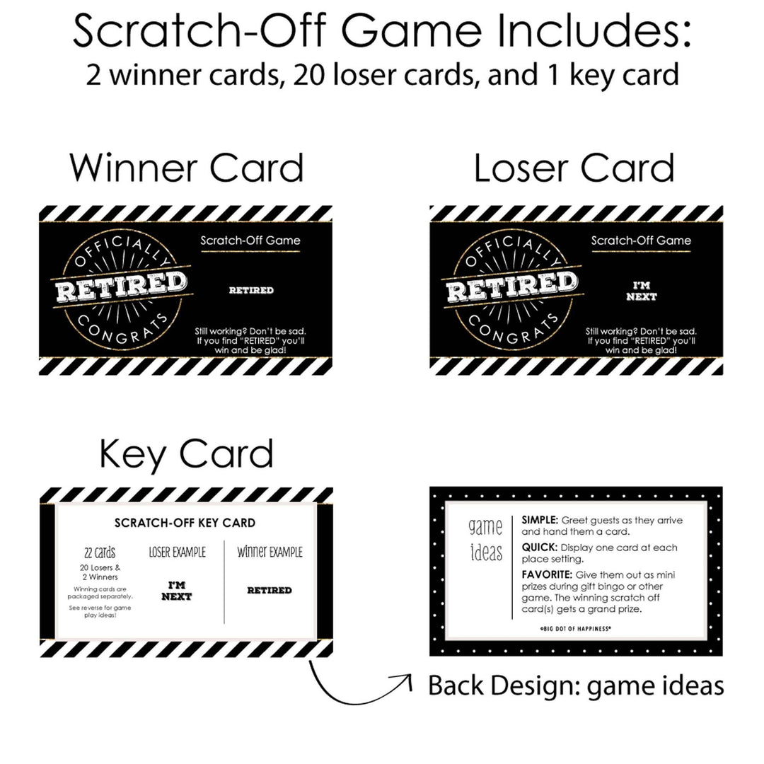 Happy Retirement - Retirement Party Scratch Off Cards