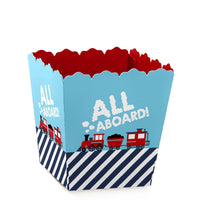 Railroad Party Crossing - Party Mini Favor Boxes - Steam Train Birthday Party or Baby Shower Treat Candy Boxes - Set of 12