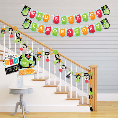 Scientist Lab - Banner and Photo Booth Decorations - Mad Science Baby Shower or Birthday Party Supplies Kit - Doterrific Bundle