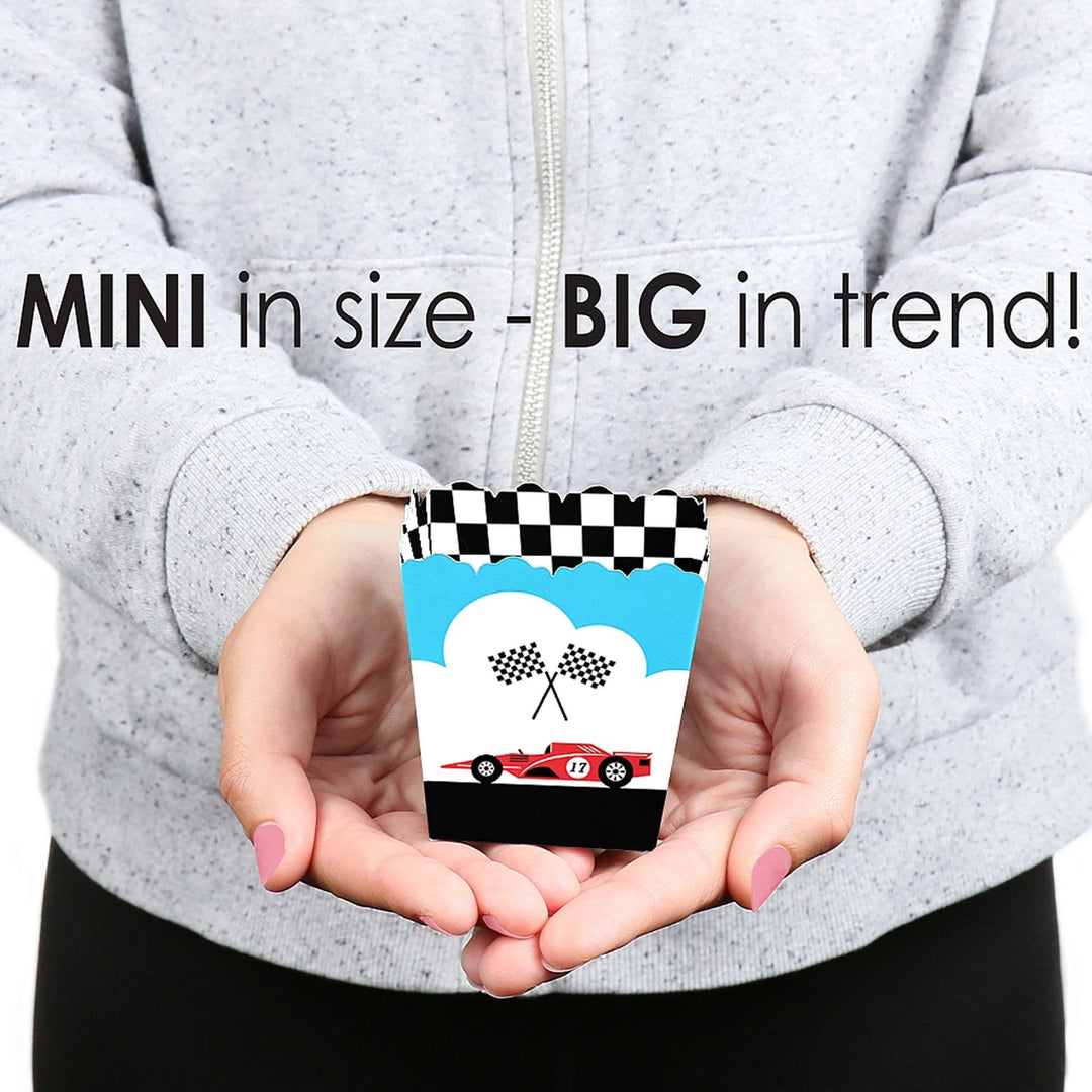 Let's Go Racing - Racecar - Party Mini Favor Boxes - Race Car Birthday Party or Baby Shower Treat Candy Boxes - Set of 12