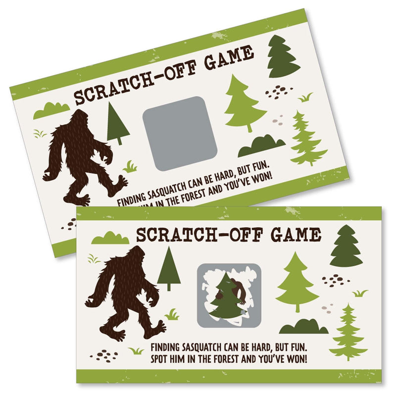 Sasquatch Crossing - Bigfoot Party or Birthday Party Game Scratch Off Dare Cards - 22 Count