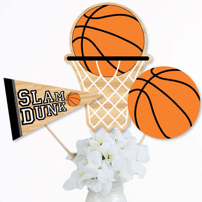 Nothin' But Net - Basketball - Baby Shower or Birthday Party Centerpiece Sticks - Table Toppers - Set of 15