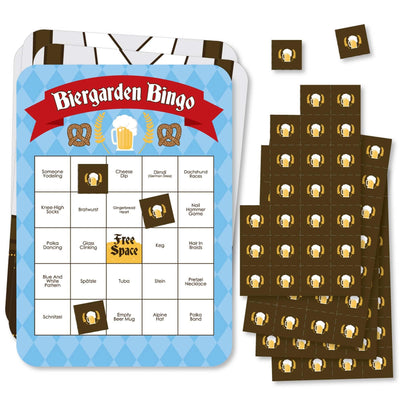 Oktoberfest - Bingo Cards and Markers - German Beer Festival Bingo Game - Set of 18