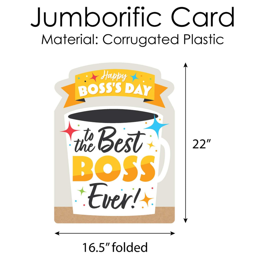 Happy Boss's Day - Best Boss Ever Giant Greeting Card - Big Shaped Jumborific Card - 16.5 x 22 inches