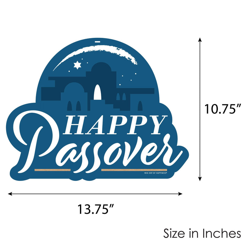 Happy Passover - Hanging Porch Pesach Jewish Holiday Party Outdoor Decorations - Front Door Decor - 1 Piece Sign
