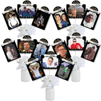 Adult Happy Birthday - Gold - Birthday Party Picture Centerpiece Sticks - Photo Table Toppers - 15 Pieces