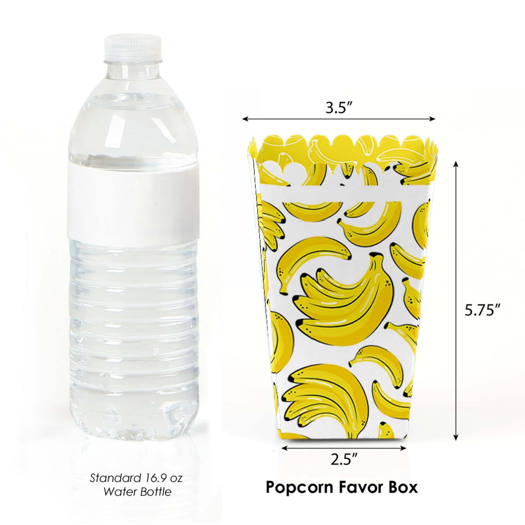 Let's Go Bananas - Tropical Party Favor Popcorn Treat Boxes - Set of 12