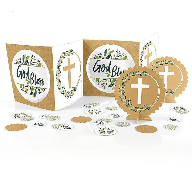 Elegant Cross - Religious Party Centerpiece and Table Decoration Kit