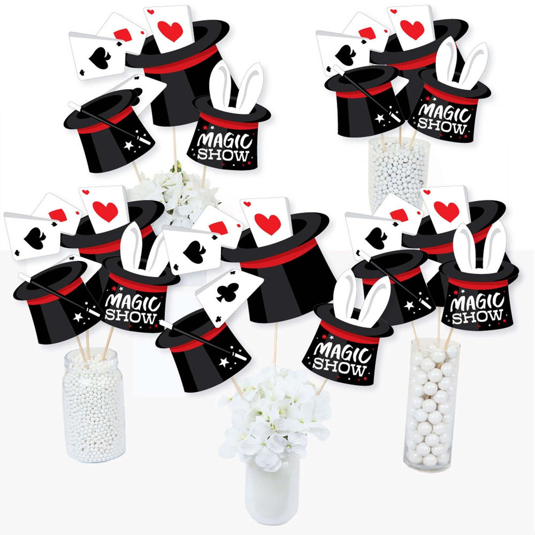 Ta-Da, Magic Show - Magical Birthday Party Centerpiece Sticks - Table Toppers - Set of 15