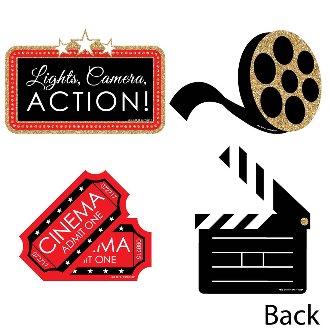 Red Carpet - Clapboard, Movie Tickets and Film Reel Decorations DIY Movie Night Party Essentials - Set of 20