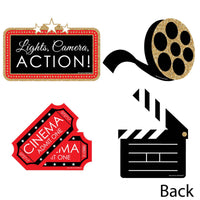 Red Carpet - Clapboard, Movie Tickets and Film Reel Decorations DIY Movie Night Party Essentials - Set of 20