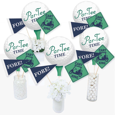 Par-Tee Time - Golf - Birthday or Retirement Party Centerpiece Sticks - Table Toppers - Set of 15