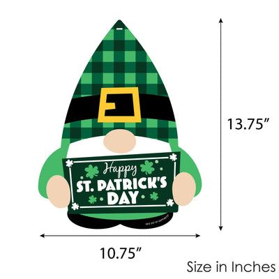 Irish Gnomes - Hanging Porch St. Patrick's Day Party Outdoor Decorations - Front Door Decor - 1 Piece Sign