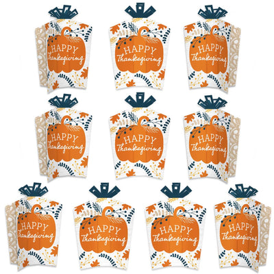 Happy Thanksgiving - Table Decorations - Fall Harvest Party Fold and Flare Centerpieces - 10 Count