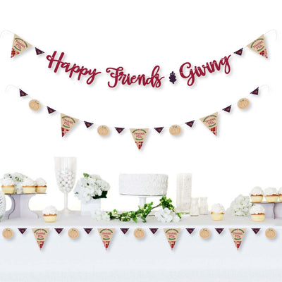 Friends Thanksgiving Feast - Friendsgiving Party Letter Banner Decoration - 36 Banner Cutouts and Happy Friends Giving Banner Letters