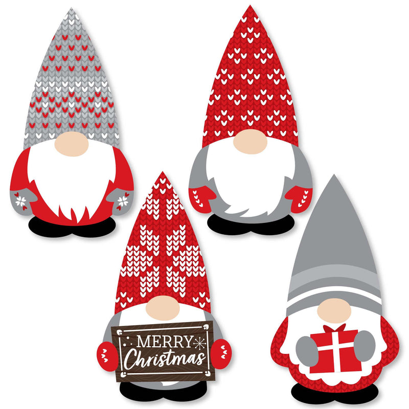 Christmas Gnomes - DIY Shaped Holiday Party Cut-Outs - 24 Count