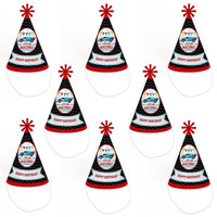 Let's Go Racing - Racecar - Cone Race Car Happy Birthday Party Hats for Kids and Adults - Set of 8 (Standard Size)
