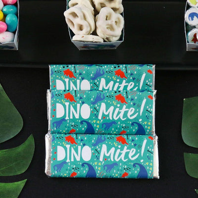 Roar Dinosaur - Candy Bar Wrapper Dino Mite T-Rex Baby Shower or Birthday Party Favors - Set of 24