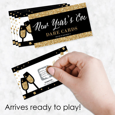 New Year's Eve - Gold - New Years Eve Party Scratch Off Dare Cards - 22 cards per set