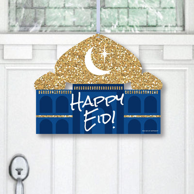 Ramadan - Hanging Porch Eid Mubarak Party Outdoor Decorations - Front Door Decor - 1 Piece Sign