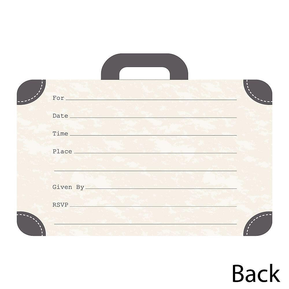 World Awaits - Shaped Fill-In Invitations - Travel Themed Invitation Cards with Envelopes - Set of 12