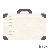 World Awaits - Shaped Fill-In Invitations - Travel Themed Invitation Cards with Envelopes - Set of 12