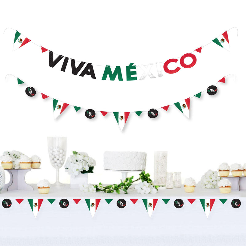 Viva Mexico - Mexican Independence Day Party Letter Banner Decoration - 36 Banner Cutouts and Viva Mexico Banner Letters