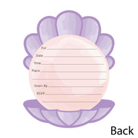 Let's Be Mermaids - Shaped Fill-In Invitations - Baby Shower or Birthday Party Invitation Cards with Envelopes - Set of 12