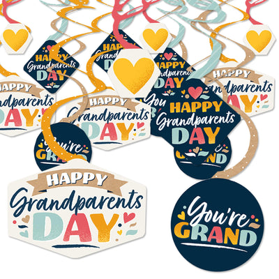 Happy Grandparents Day - Grandma & Grandpa Party Hanging Decor - Party Decoration Swirls - Set of 40